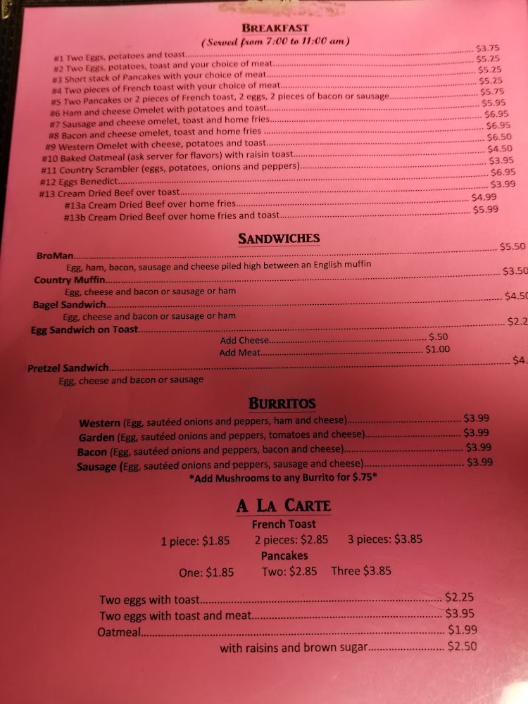 Miss Calee’s Eats & Treats menu 1